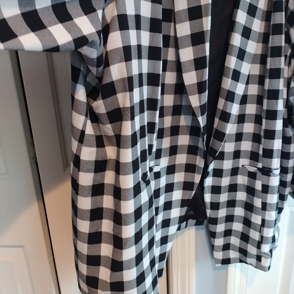 TORRID Studio Crepe Classic Shawl Collar Blazer Retro Gingham Torrid 6X US 30 - Picture 6 of 13